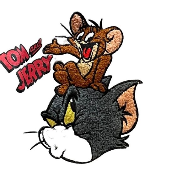 Womens Tom and Jerry Sweat Pants Gray Embroidered Characters XL 15 17 u - Picture 5 of 11